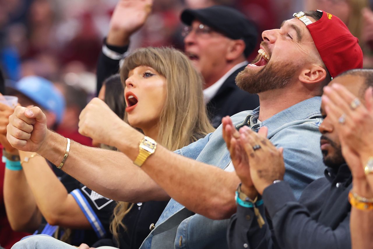 Taylor Swift and Travis KelceCredit: Gregory Shamus/Getty