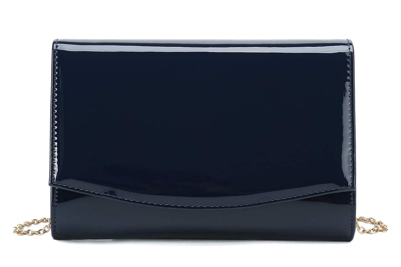 CHARMING TAILOR Patent Leather Flap Clutch Credit: Amazon