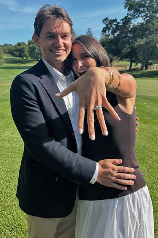 Corporate Natalie and her fiancé.Credit: Natalie Marshall/Instagram