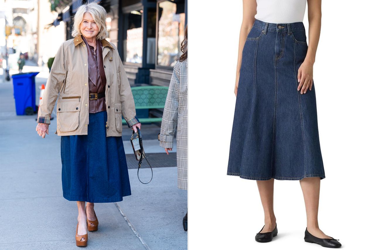 Celeb Denim Trends, Martha Stewart Credit: TheStewartofNY/GC Images; Amazon