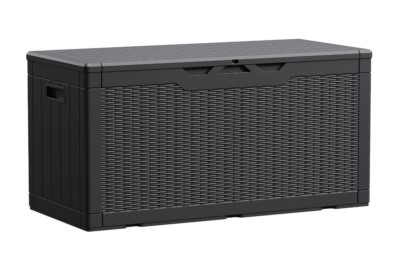 Devoko 100 Gallon Waterproof Large Resin Deck Box Credit: Amazon