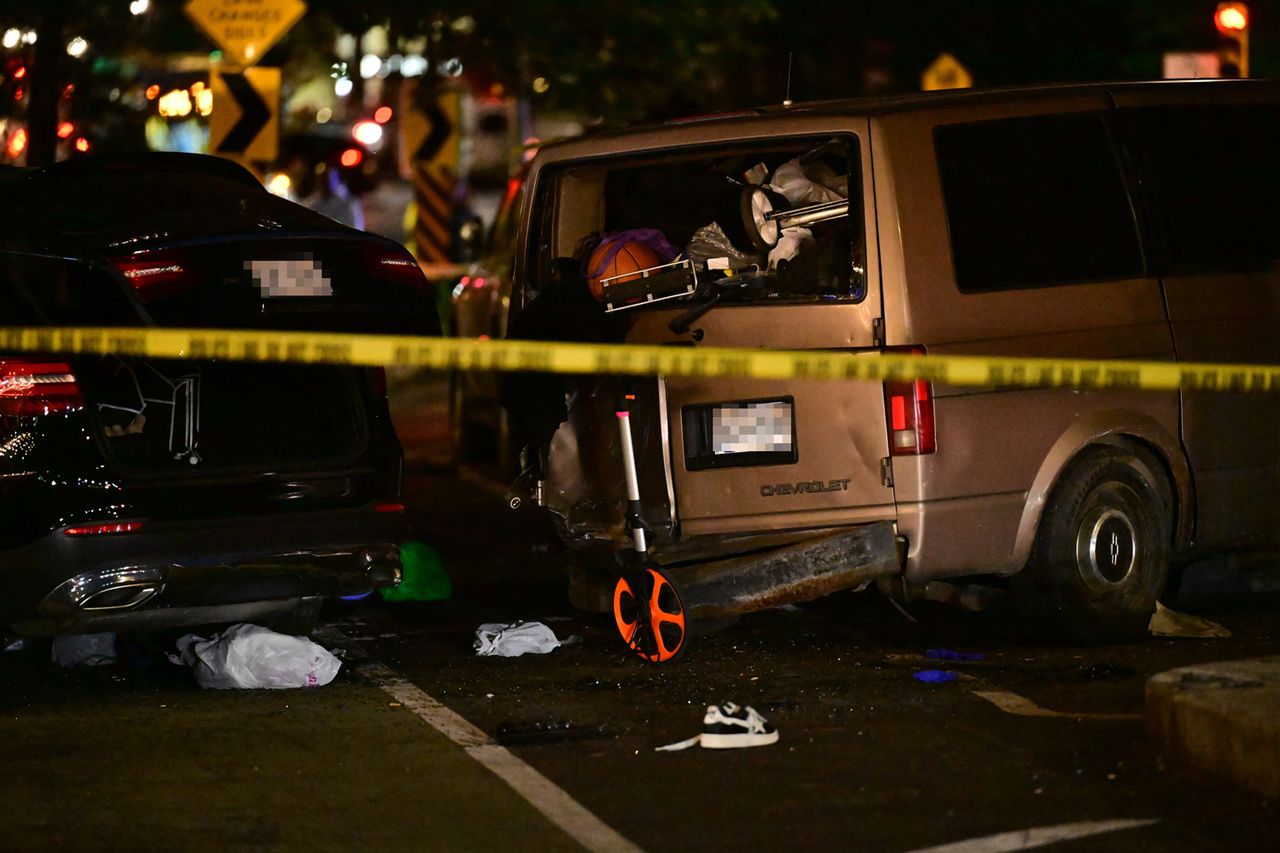 Two people were killed and three others were injured after an intoxicated driver jumped the curb on Manhattan's Upper West Side on Amsterdam Avenue and West 109th Street Scene of the crash in New York City on May 15, 2026Credit: Kyle Mazza/Shutterstock