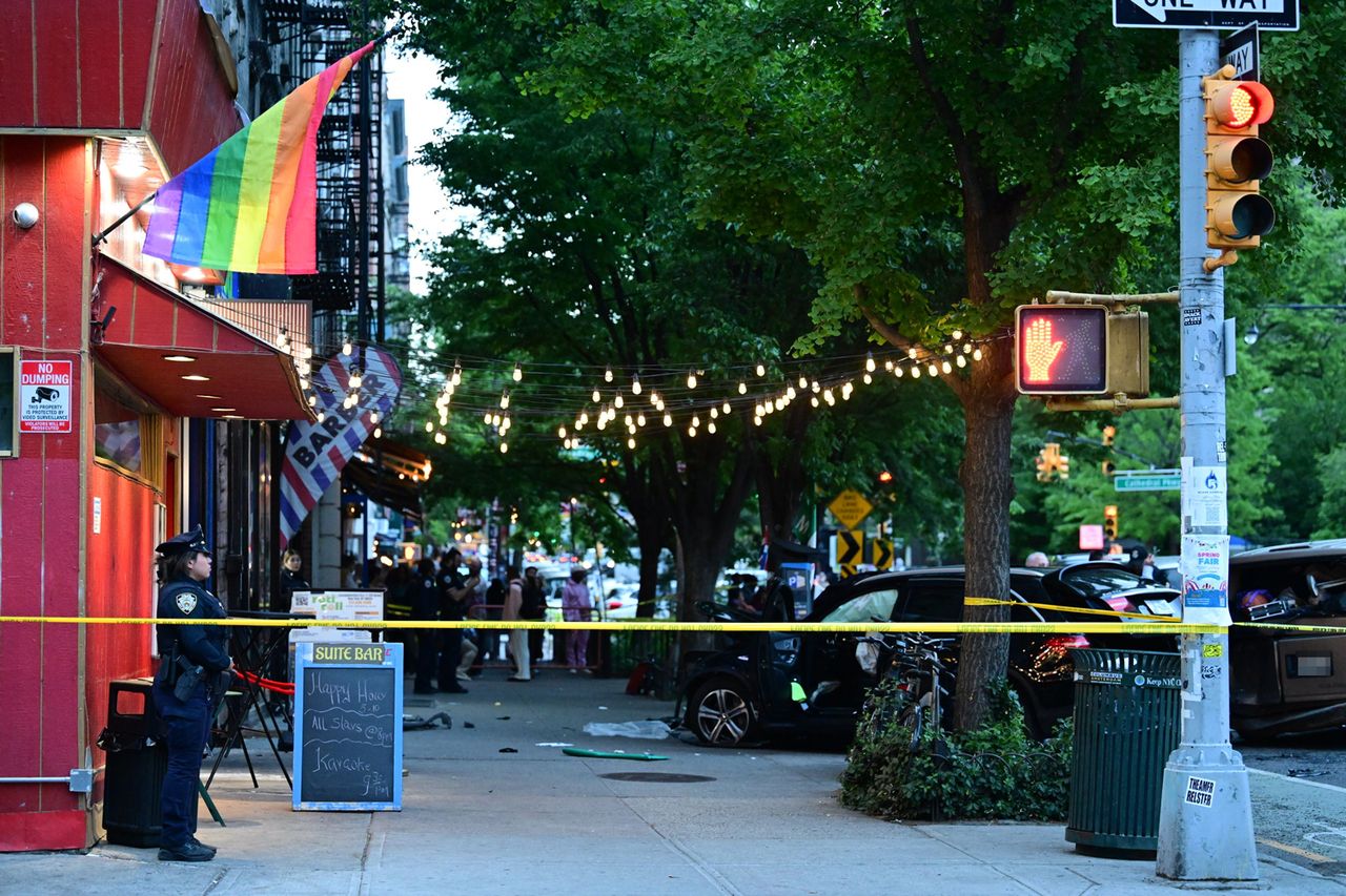Two people were killed and three others were injured after an intoxicated driver jumped the curb on Manhattan's Upper West Side on Amsterdam Avenue and West 109th Street Police tape near the scene of the crash in New York City on May 15, 2026Credit: Kyle Mazza/Shutterstock