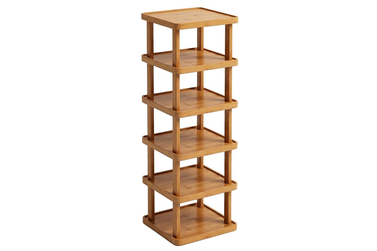 6-tier Expandable Folding Bamboo Storage Rack, Space-saving Storage Solution, No Assembly Required By East Urban Home Credit: Wayfair