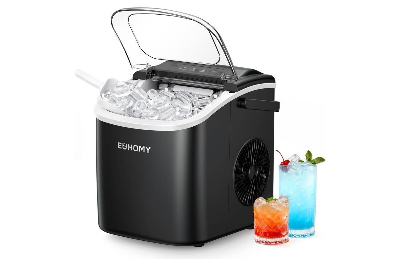 EUHOMY Countertop Ice Maker Machine with Handle Credit: Amazon