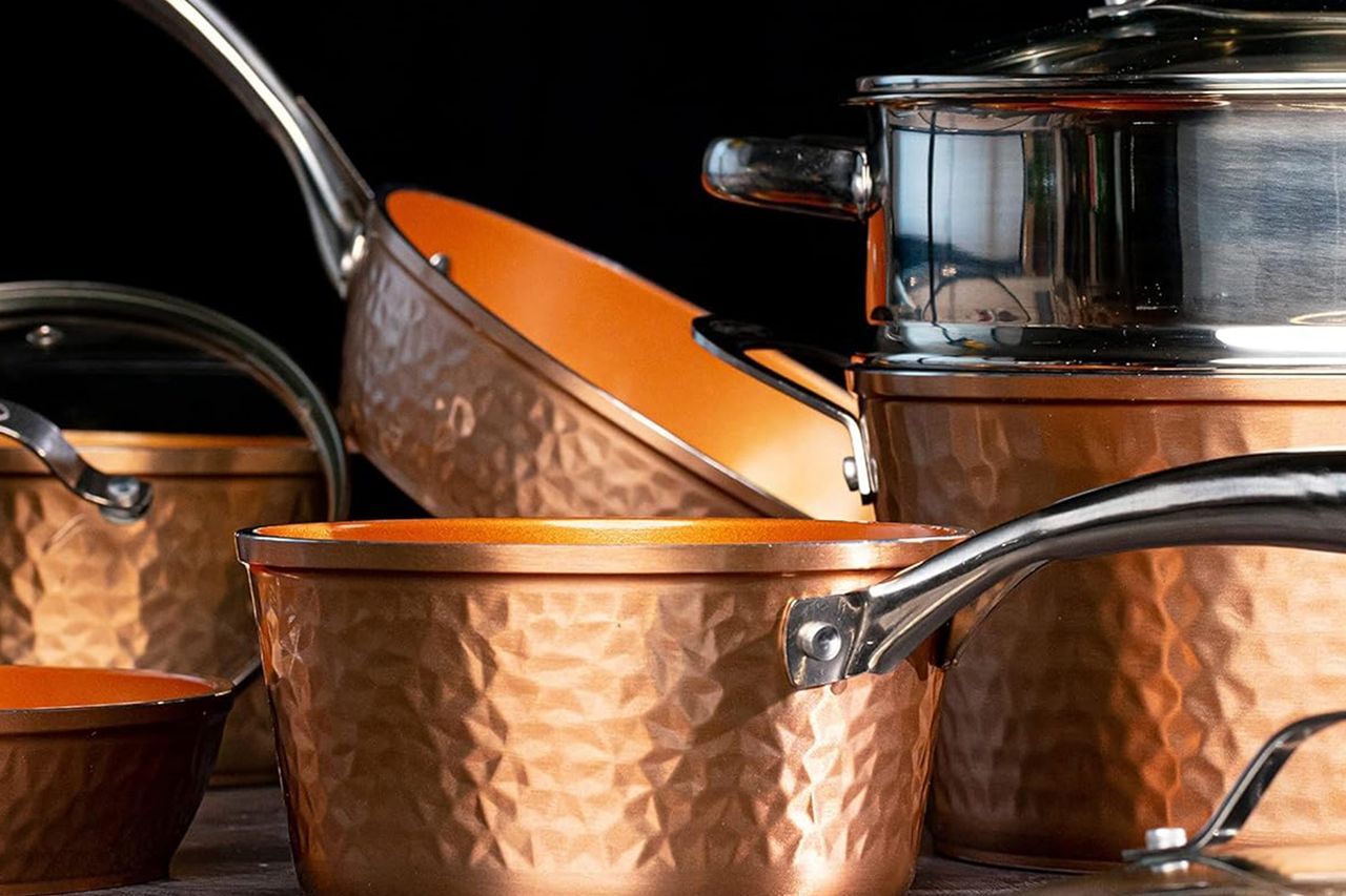Gotham Steel Hammered Frying Pan Set Credit: Amazon