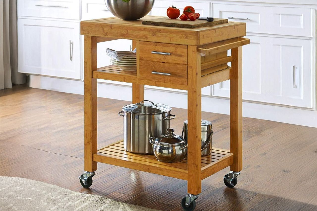 Home Aesthetics Rolling Kitchen Island Cart Credit: Amazon