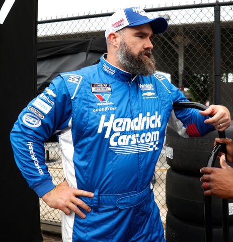Former NFL player Jason Kelce on April 25, 2026 at Talladega SuperSpeedwayCredit: Jeff Robinson/Icon Sportswire via Getty