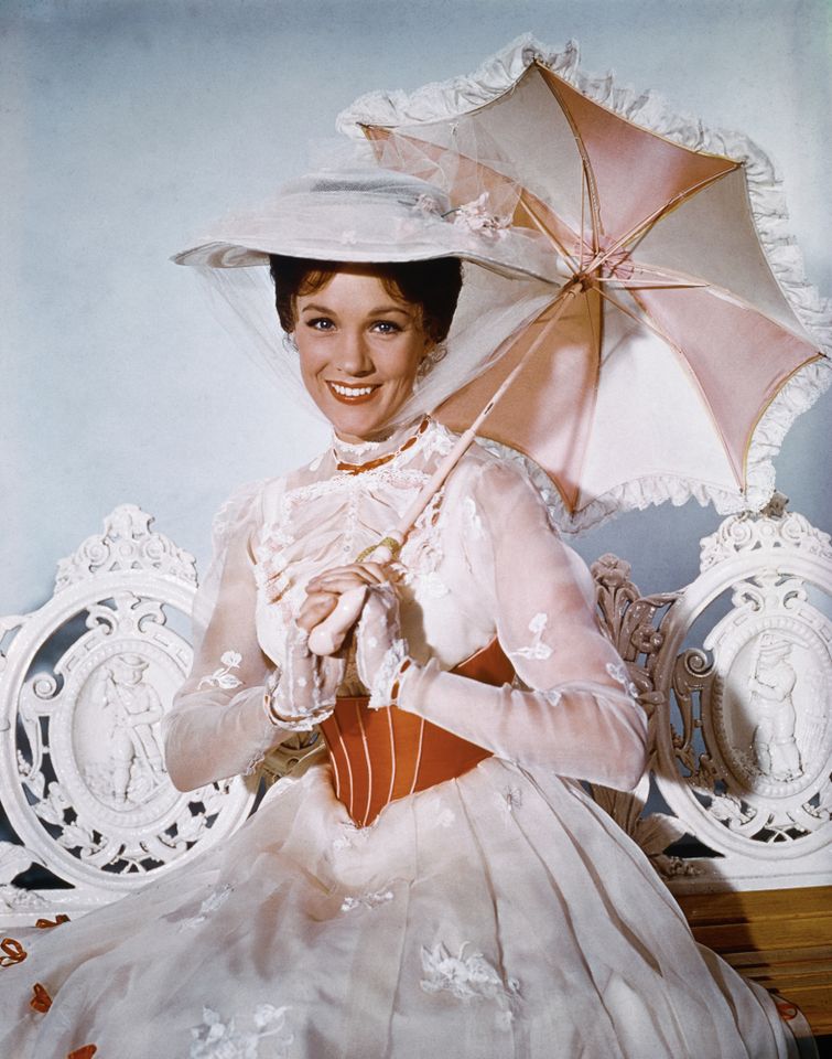 Actress Julie Andrews appears in the title role of the musical-fantasy, Mary Poppins, the whimsical story of an English nanny and her marvelous, magical adventures. Julie Andrews as Mary PoppinsCredit: Bettmann Archive/Getty