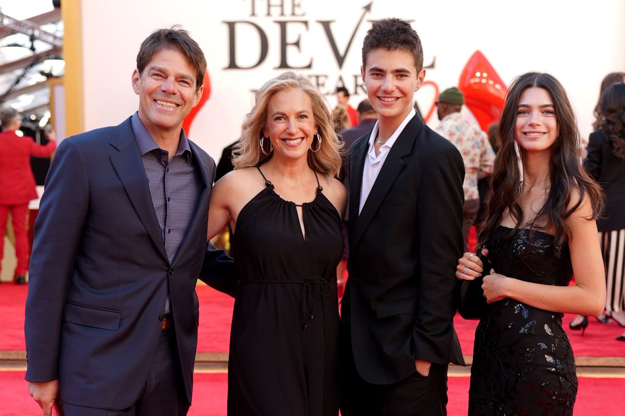 Michael Cohen, Lauren Weisberger and their kids attend the premiere of The Devil Wears Prada 2 on April 20, 2026 in New York.Credit: TheStewartofNY/Getty