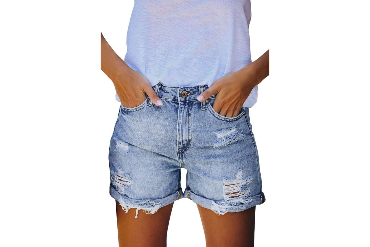 pink queen women high waisted denim shorts Credit: Amazon