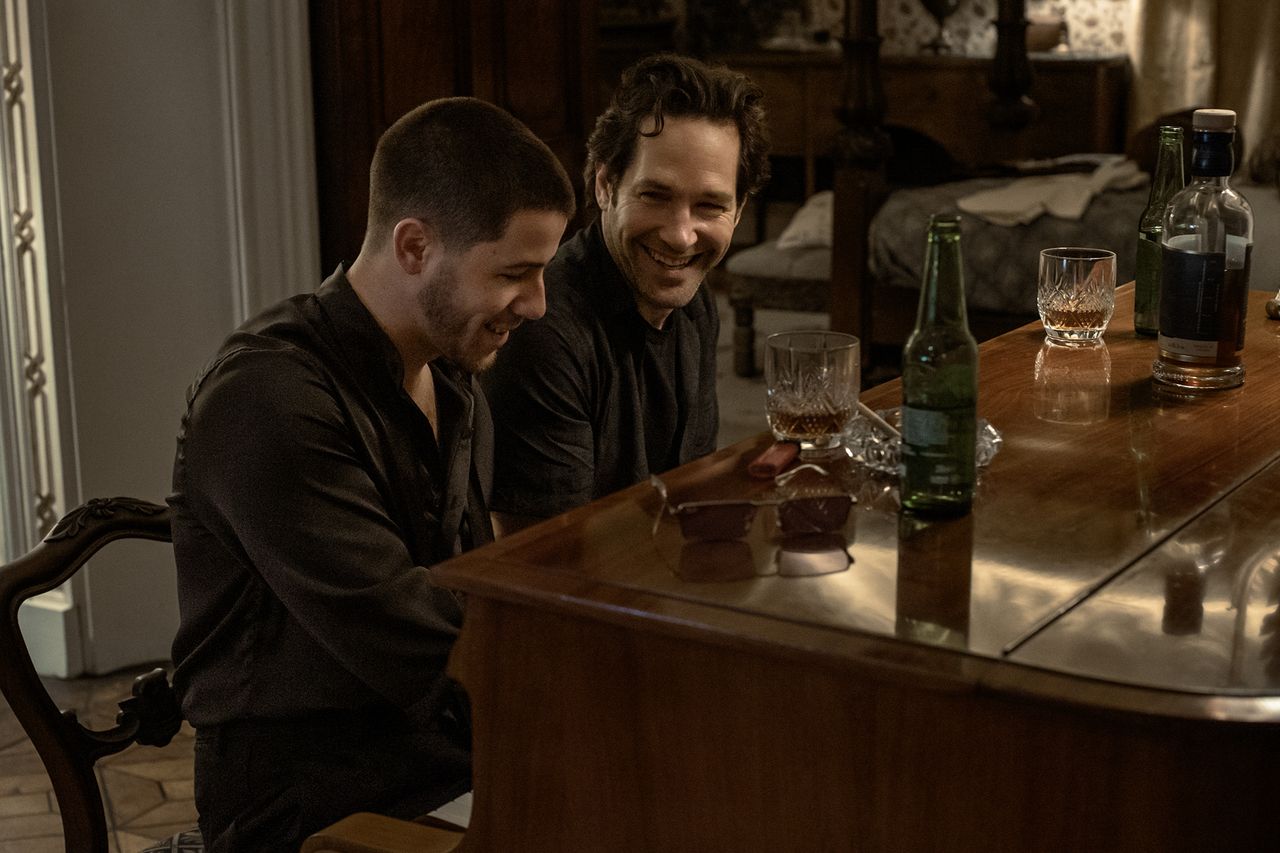 Nick Jonas and Paul Rudd in 'Power Ballad'Credit: David Cleary for Lionsgate