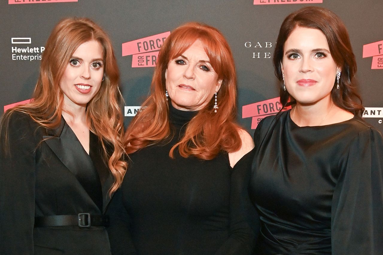 Princess Beatrice, Sarah Ferguson and Princess Eugenie attend The Anti Slavery Collective's inaugural Winter Gala at Battersea Arts Centre on Nov. 29, 2023Credit: Dave Benett/Getty
