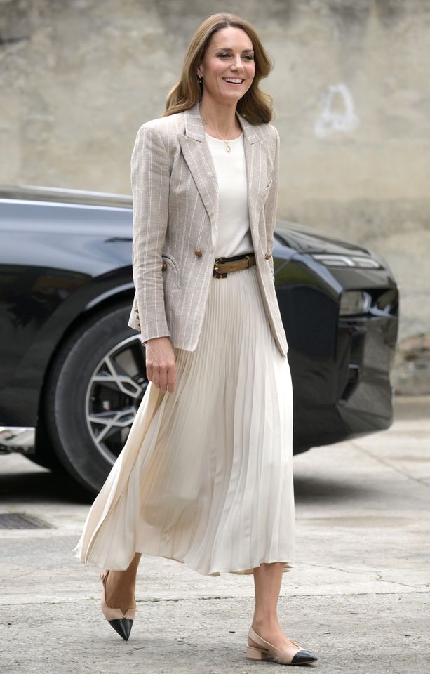 Kate Middleton smiles as she arrives for a visit to Remida in Reggio Emilia, Italy on May 14, 2026.Credit: Stuart C. Wilson/Getty
