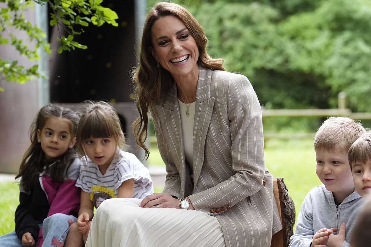 Kate Middleton at Salvador Allende Scuola dell'infanzia in Reggio Emilia, Italy on May 14, 2026.Credit: Jordan Pettitt - Pool/Getty