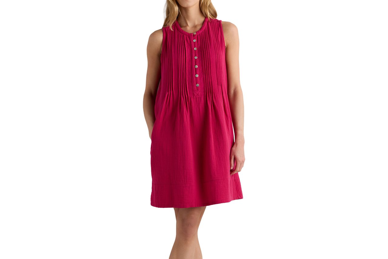 Quince Organic Cotton Gauze Sleeveless Swing Dress Credit: Quince