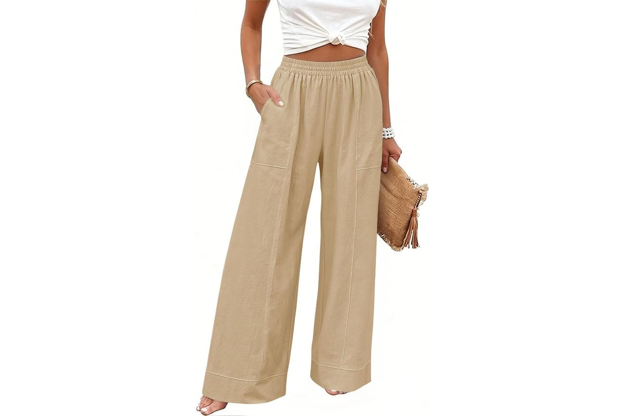 rapbin womens elastic waist palazzo pants Credit: Amazon