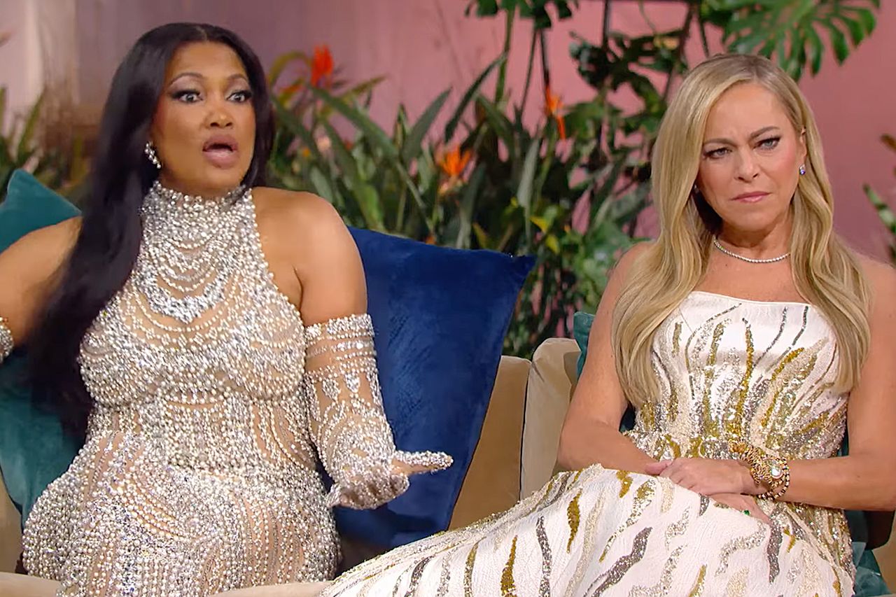 Garcelle Beauvais and Sutton Stracke at the 'RHOBH' season 14 reunion in 2025Credit: Bravo