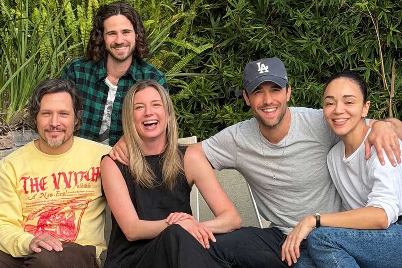 From left: 'Revenge' stars Nick Wechsler, Connor Paolo, Emily VanCamp, Josh Bowman and Ashley MadekweCredit: Ashley Madekwe/Instagram