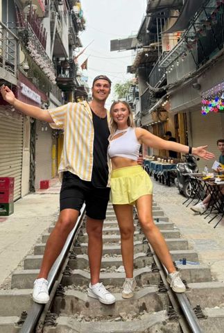 Riley Lemon and his girlfriend, Karin, in Vietnam.Credit: @riley.lemon