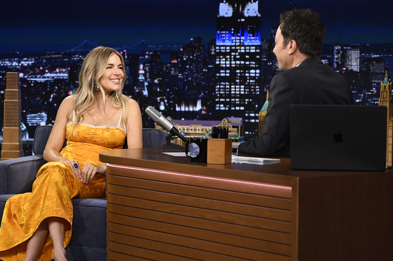 Sienna Miller on 'The Tonight Show Starring Jimmy Fallon' on May 14, 2026Credit: Todd Owyoung/NBC via Getty