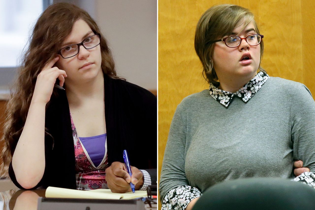 Anissa Weier at Waukesha County Courthouse on September 11, 2017 ; Morgan Geyser appears in court on September 29, 2017 in Waukesha, Wisconsin. Anissa Weier at Waukesha County Courthouse on September 11, 2017 ; Morgan Geyser appears in court on September 29, 2017 in Waukesha, Wisconsin.Credit: Morry Gash/AP ; Michael Sear/Milwaukee Journal-Sentinel via AP