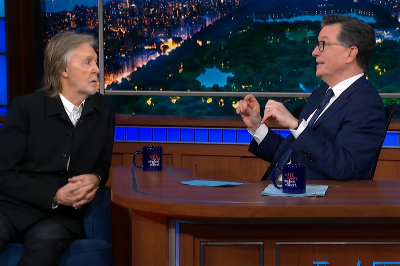 Paul McCartney and Stephen ColbertCredit: cbs