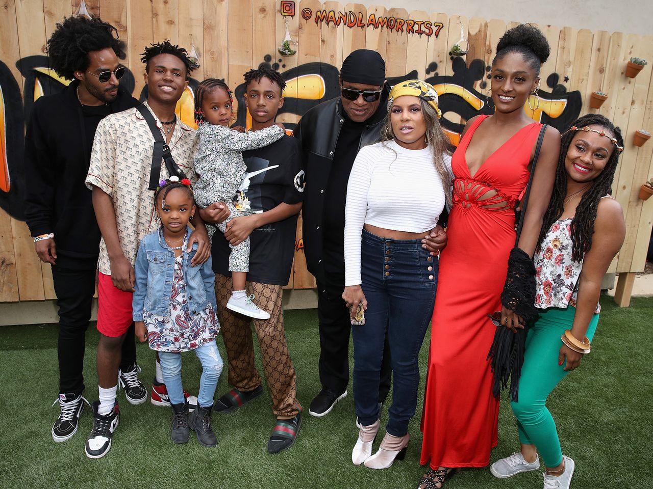 Stevie Wonder with 7 of his kids, his niece Tia and ex-wife Kai MillardCredit: Randy Shropshire/WireImage