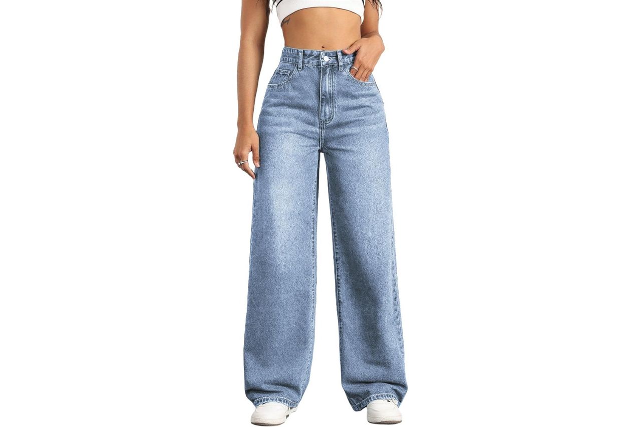 straight leg jeans for women high waisted wide Credit: Amazon