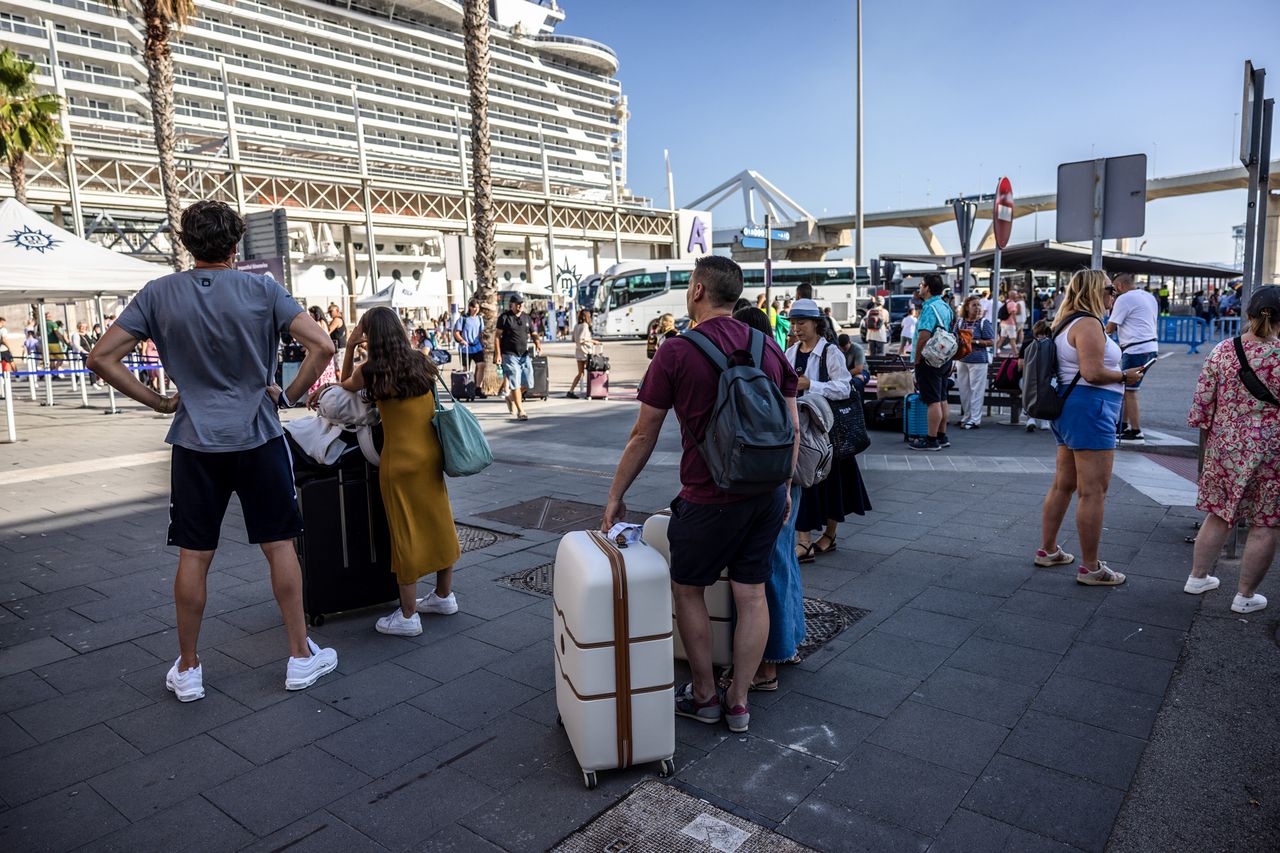 Cruisers exit the terminal at the Port of BarcelonaCredit: Angel Garcia/Bloomberg via Getty
