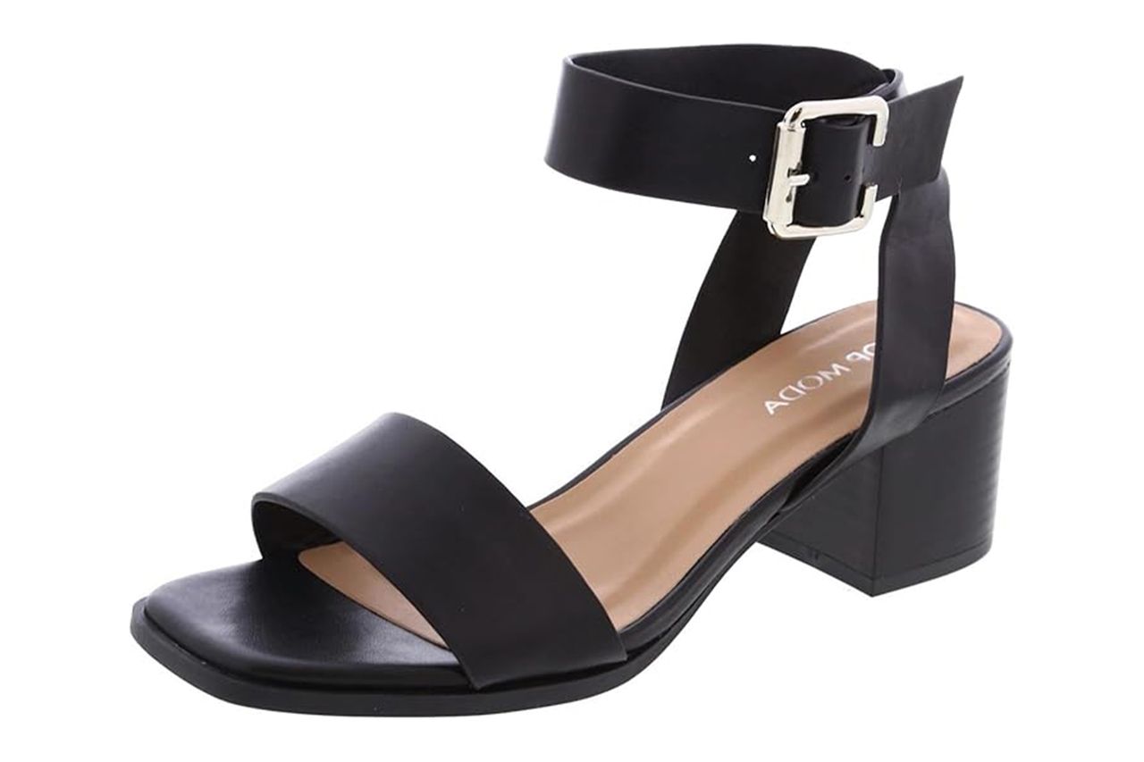 TruFox Chunky Block Low Heel Ankle Strap Open Toe Dress Sandal Credit: Amazon