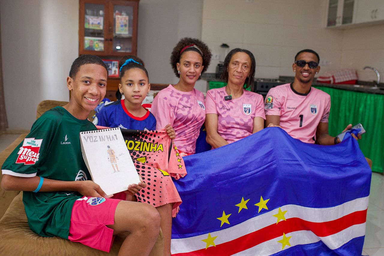 Ana Candida Evora, the mother of of Cape Verde's goalkeeper Vozinha, with other family membersCredit: REUTERS/Davidson Alves