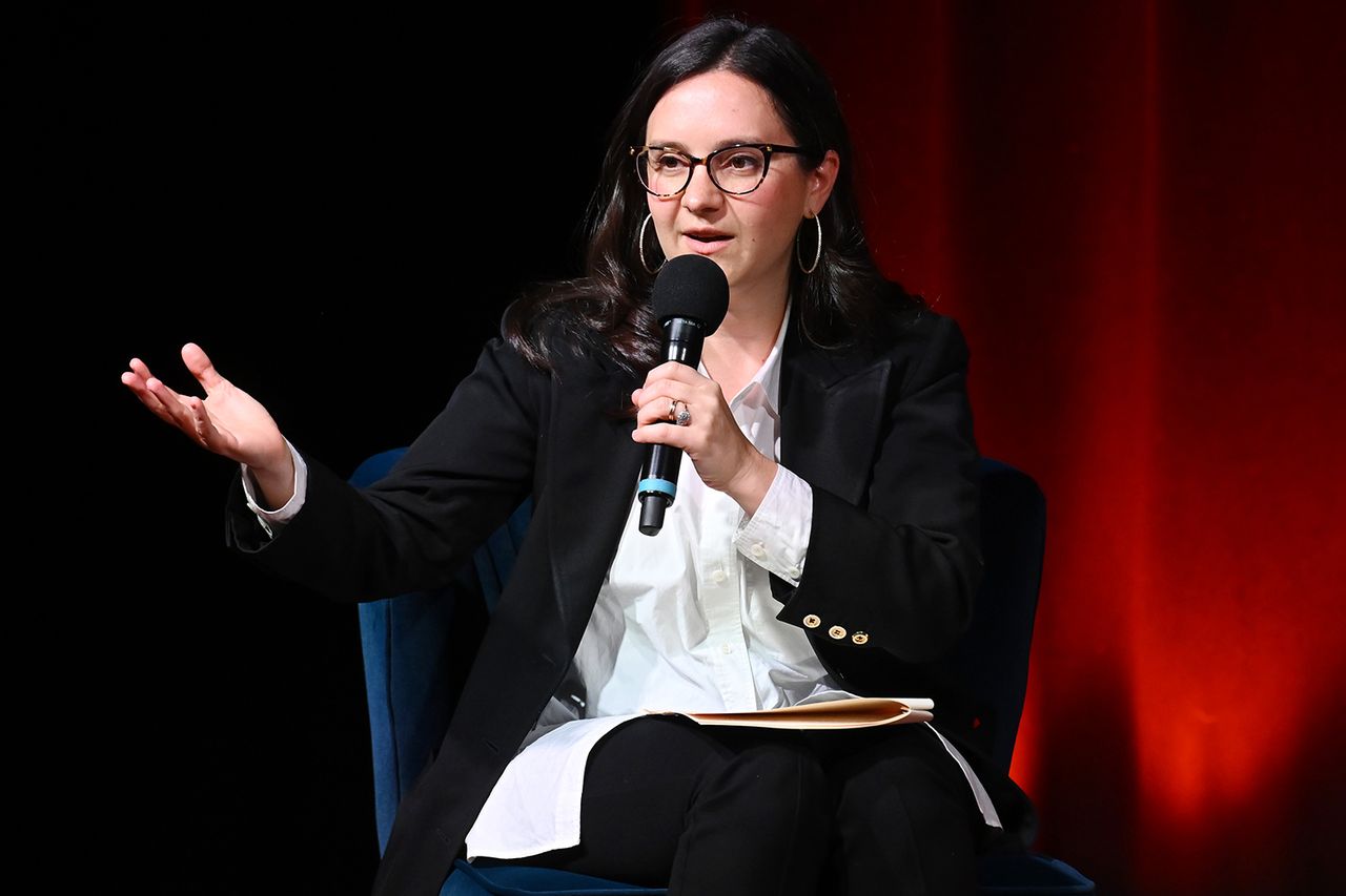 Bari Weiss speaks onstage during Book Club Event With Peggy Noonan on November 19, 2024 in New York City. Bari Weiss speaks onstage during Book Club Event With Peggy Noonan on November 19, 2024.Credit: Noam Galai/Getty