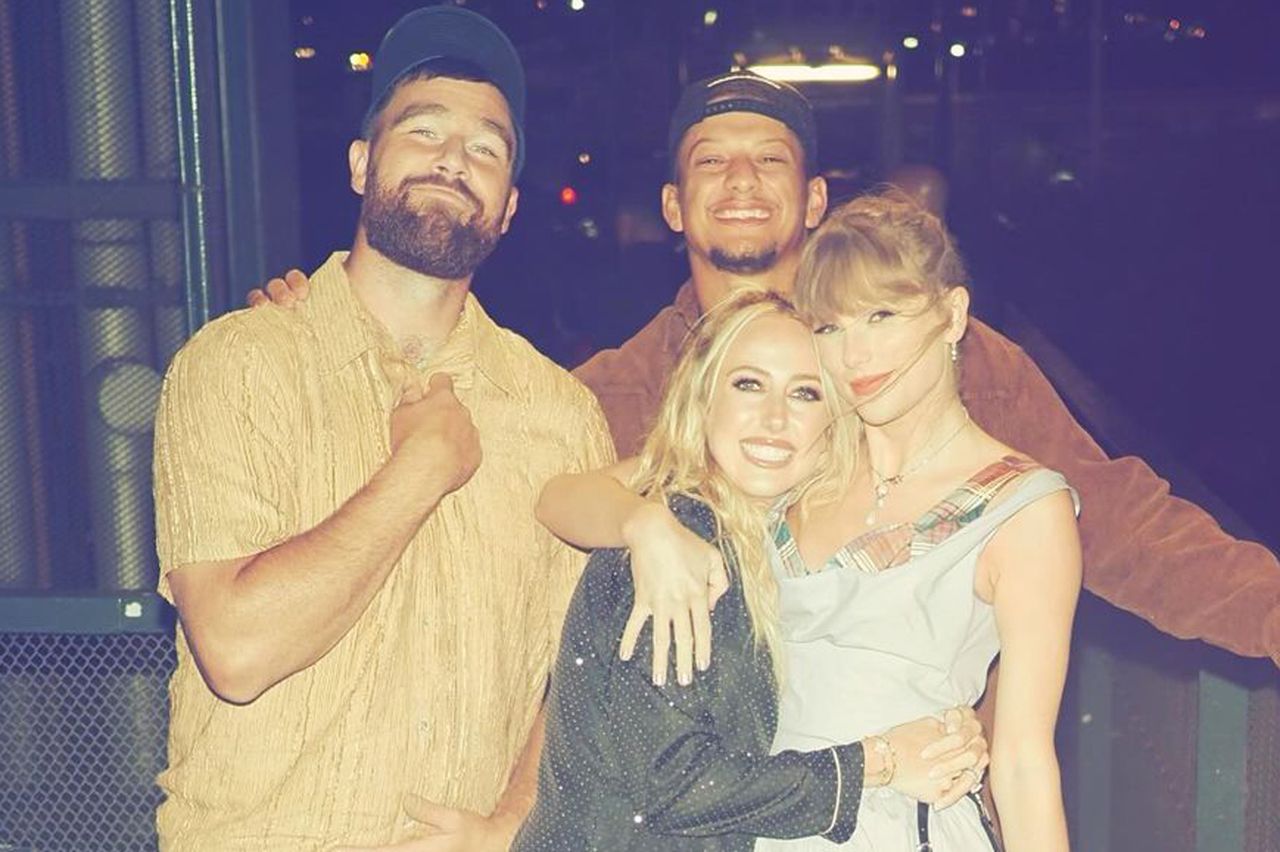 From left: Travis Kelce, Brittany Mahomes, Patrick Mahomes and Taylor SwiftCredit: Brittany Mahomes/Instagram
