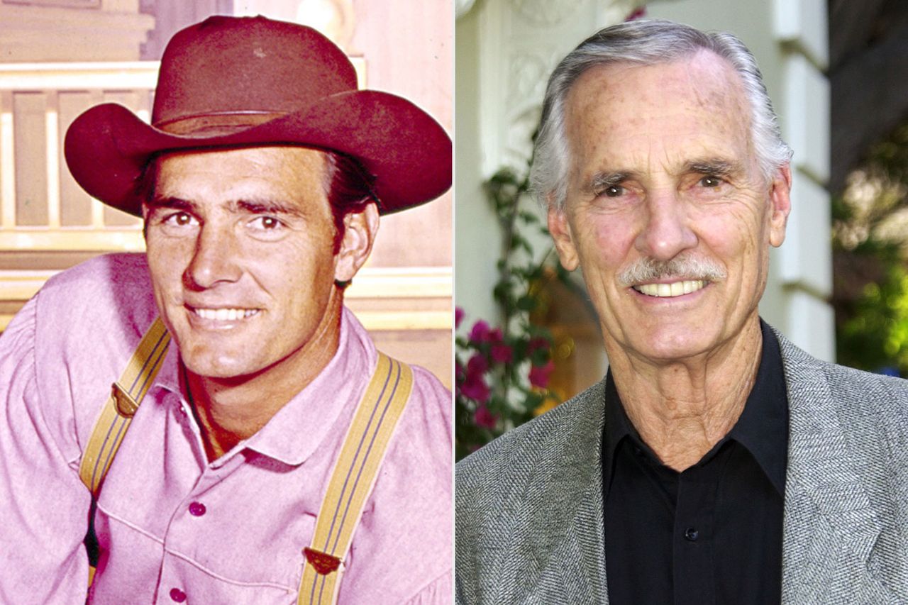From left: Dennis Weaver as Chester Goode on 'Gunsmoke' in 1960; Dennis Weaver attends the 'Lift Ev'ry Vote' event to support John Kerry at a private residence in Los Angeles on May 22, 2004Credit: CBS Photo Archive/Getty