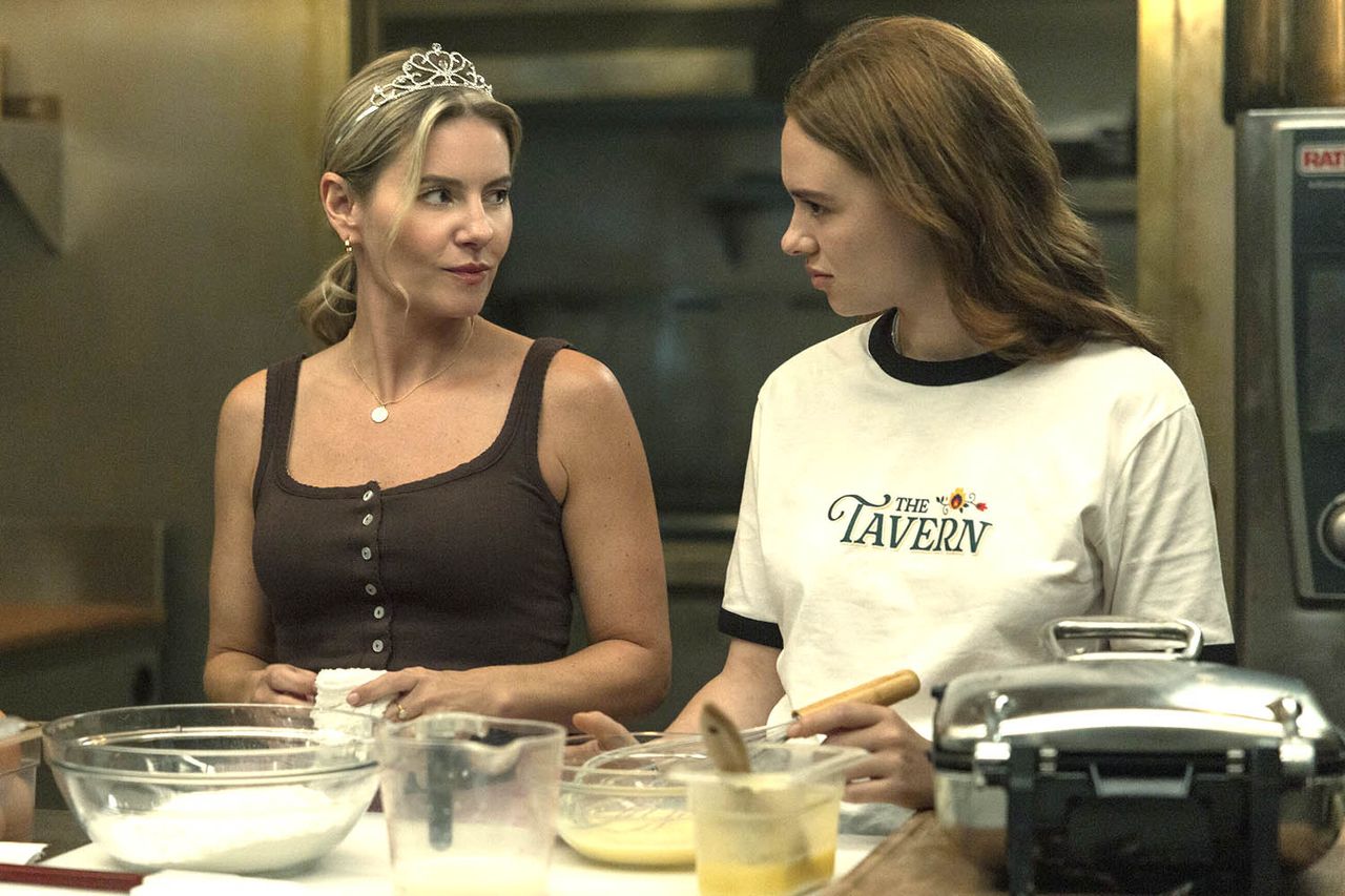 Elisha Cuthbert as Sue Florek, Sadie Soverall as Percy Fraser in 'Every Year After'Credit: Justine Yeung/Prime Video