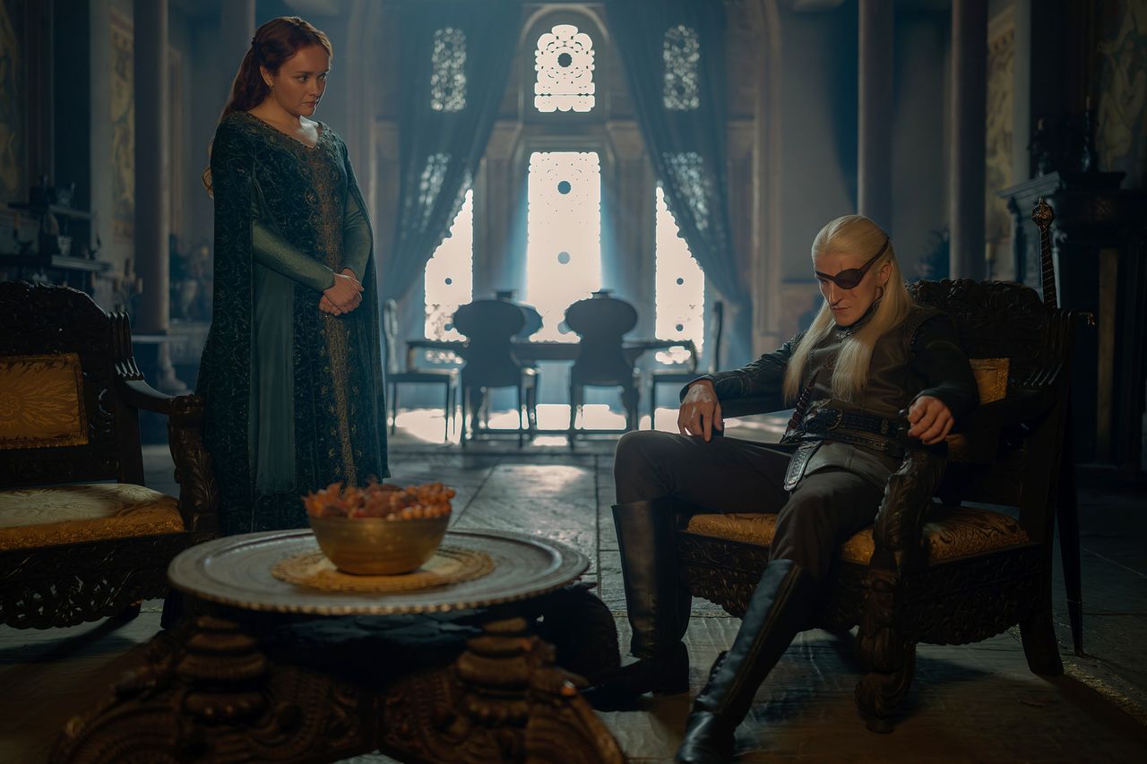 Olivia Cooke as Alicent and Ewan Mitchell as Aemond in 'House of the Dragon' season 3Credit: Ollie Upton/HBO