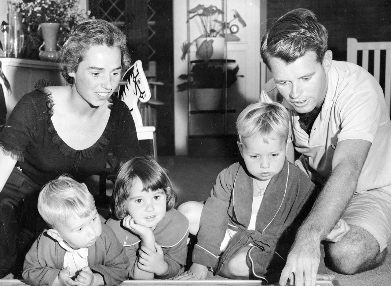Robert and Ethel Kennedy with their kidsCredit: Gilbert E. Friedberg/The Boston Globe via Getty