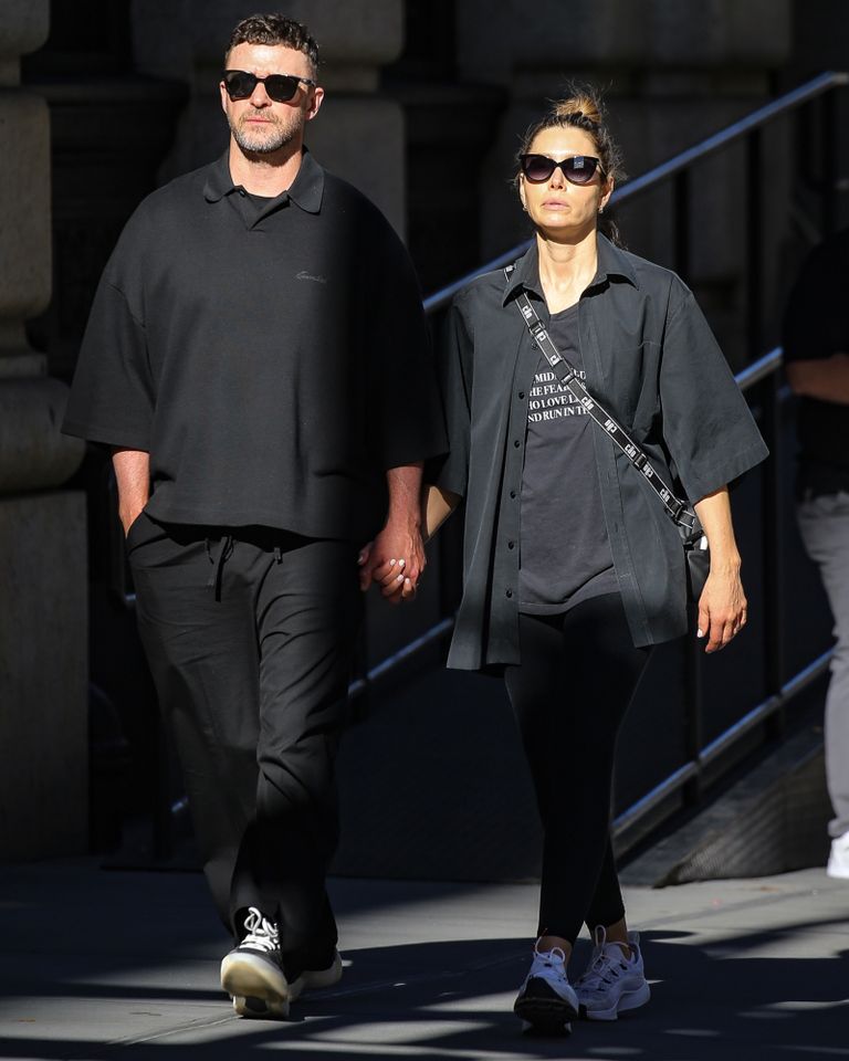 Justin Timberlake and his wife Jessica Biel in New York CityCredit: Fernando Ramales/BACKGRID