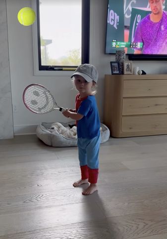 Matilda playing tennisCredit: kaleycuoco/Instagram