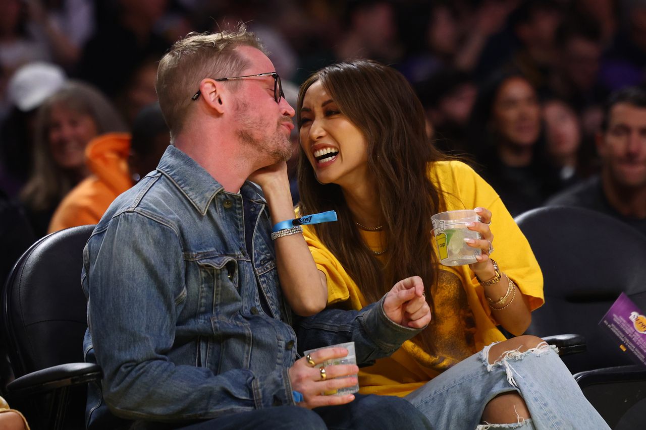 Brenda Song and Macauley Culkin attend the game between the Los Angeles Lakers and the Boston Celtics on January 23, 2025Credit: Jessie Alcheh/NBAE via Getty