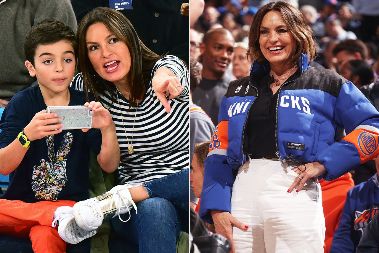 August Hermann and Mariska Hargitay New York Knicks game Mariska HargitayCredit: James Devaney/GC Images; Nathaniel S. Butler/NBAE via Getty