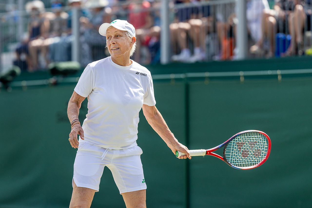 Martina Navratilova during the Mixed Invitation Doubles round robin on July 9, 2025, in London, EnglandCredit: Tim Clayton/Getty