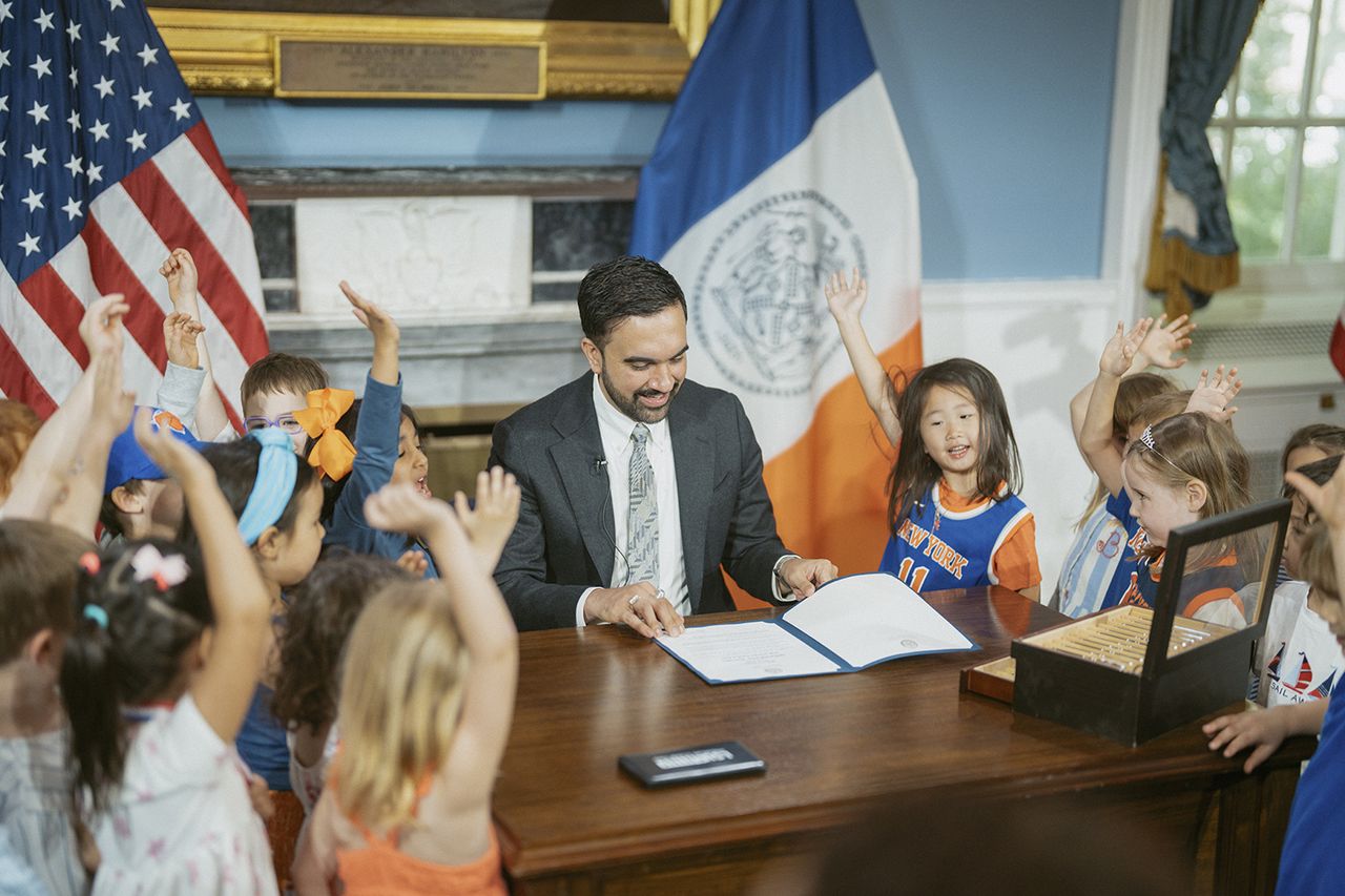 New York City Mayor Zohran Mamdani Signs Executive Order repealinging kids' bedtime for Knicks Final Run on Monday, June 1.Credit: Kara McCurdy/Mayoral Photography Office