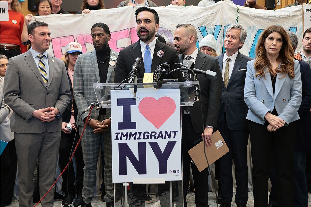 N.Y.C. Mayor Zohran Mamdani speaks at a press briefing about the release of a local high school student from ICE detention in MarchCredit: Michael M. Santiago/Getty