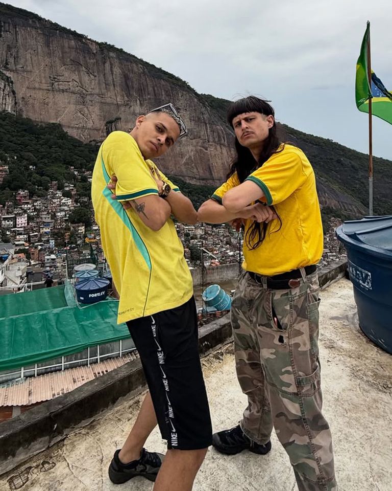 Singer Oliver Tree Documented His First Trip to Brazil, Including Pretending to Be a Famous Soccer Star, Days Before His Death in Helicopter Crash Oliver Tree (right) and Iae Break in BrazilCredit: Iae Break/Instagram
