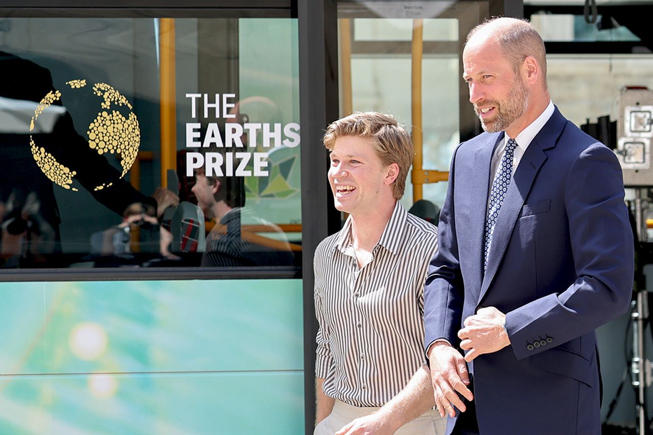 Robert Irwin and Prince William disembark the Earthshot Prize busCredit: Chris Jackson/Getty
