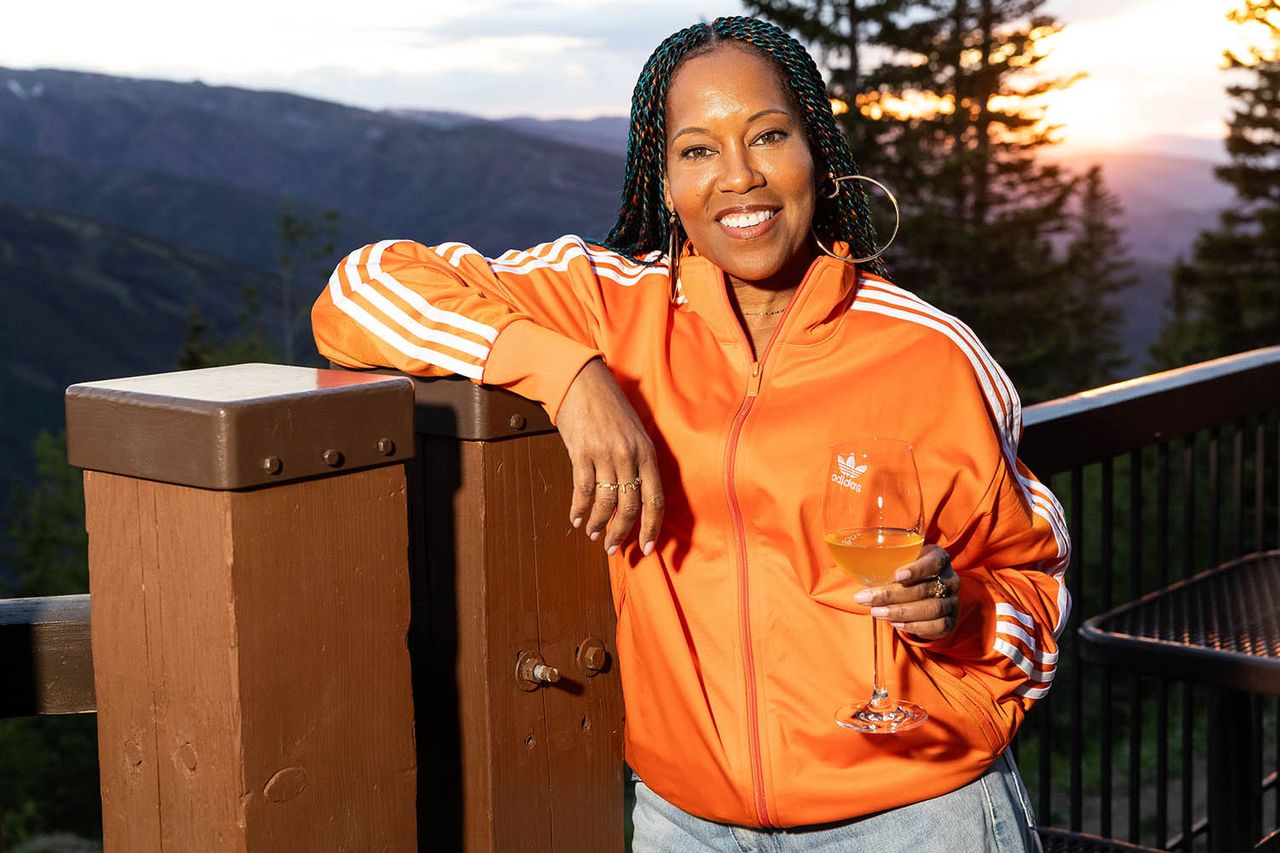 Regina King sips on MianU wine at the Classic Invitational at the top of Aspen Mountain during the 2026 'Food & Wine' Classic in AspenCredit: Galdones Photography