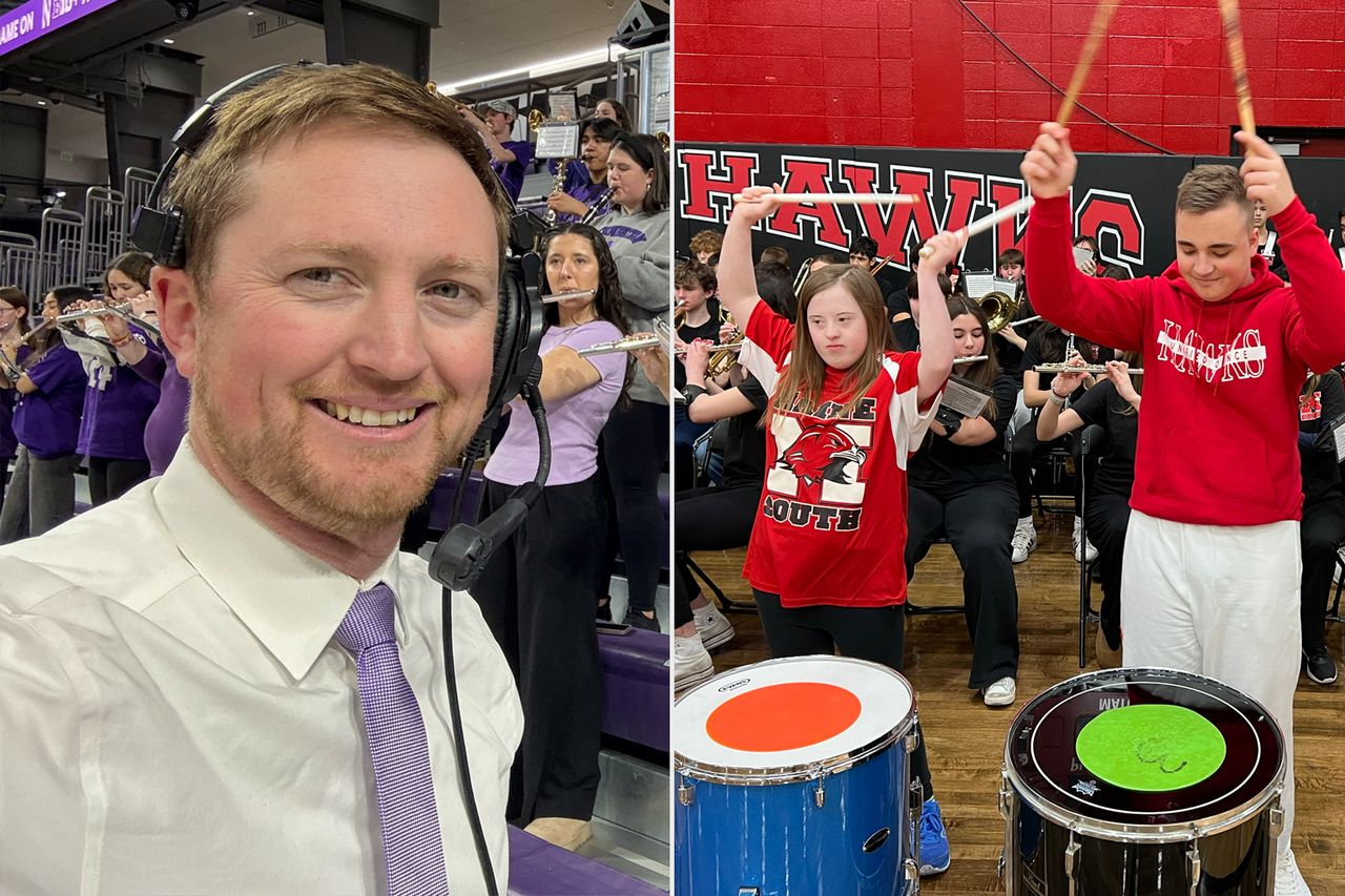 David Hutter (left) and members of his Unified DrumlineCredit: Courtesy David Hutter