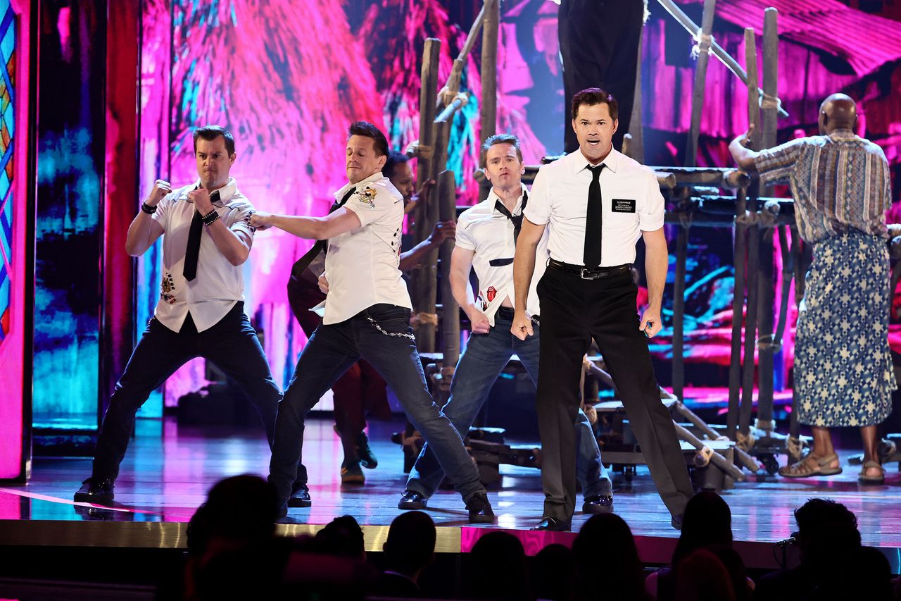 Andrew Rannells performs with the original cast of The Book of Mormon during the Tony AwardsCredit: Theo Wargo/Getty